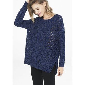 Express Blue Black Cable Knit Sweater - Size XS